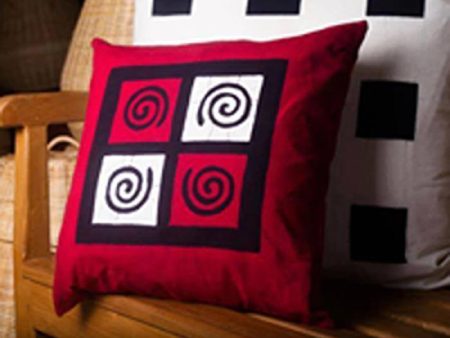 Decorative Batik Maroon Cushion Pillow Cover Online