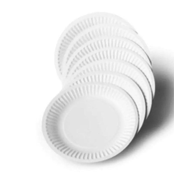 Disposable Paper Plate White 25pcs Discount