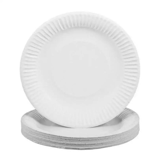 Disposable Paper Plate White 25pcs Discount