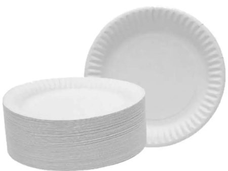 Disposable Paper Plate White 25pcs Discount