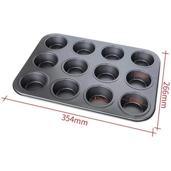 12 Cups Non Stick Cupcake Tray For Discount