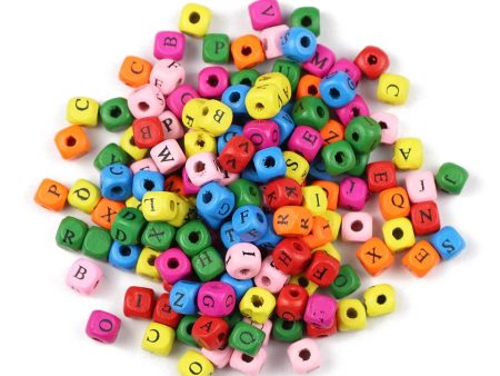 Square Alphabet Wooden Beads on Sale