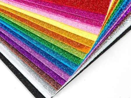 5 Pcs Multicolor Glitter Foam Sheet Online now