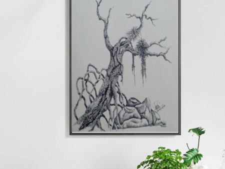 Black White Pencil Art Tree For Discount