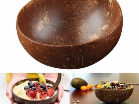 Natural Coconut Bowls & Wooden Spoon For Discount